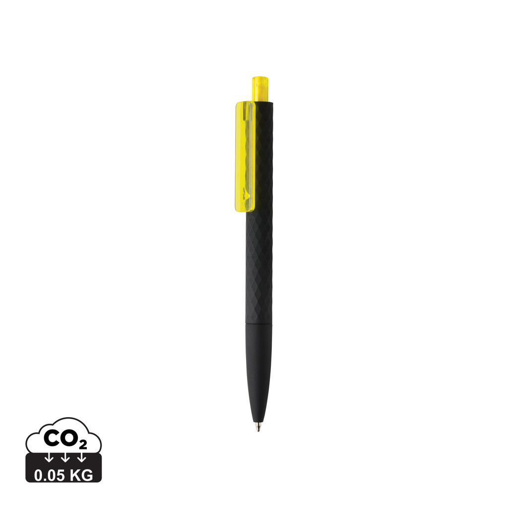Stylo publicitaire finition losange texturé - X3 Jaune / Noir